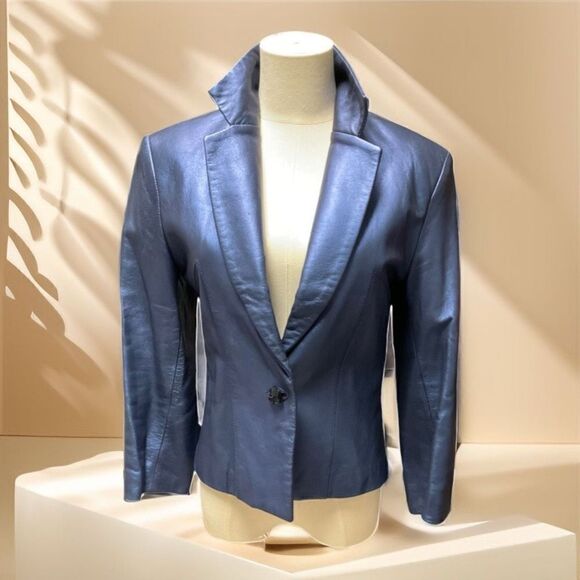 Michael Hoban North Beach Authentic Vintage Women’s Leather Blazer Jacket 1980’s - Picture 10 of 12